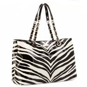 Kate Spade Pastiche Helena patent zebra large tote